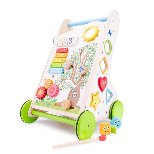 Детска дървена проходилка и Бизи борд от New Classic Toys  

14