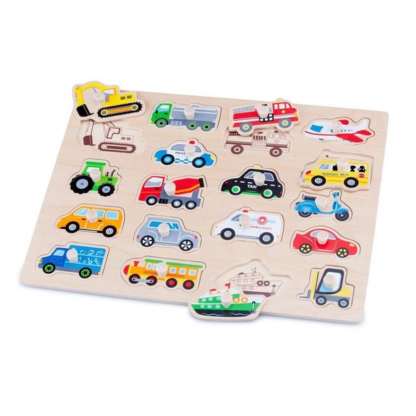 Детски дървен пъзел - Транспортни средства — снимка на продукта от New Classic Toys