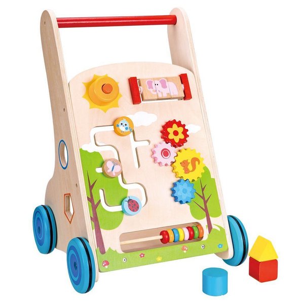 Детска дървена проходилка с Бизи борд от Lelin Toys  

13