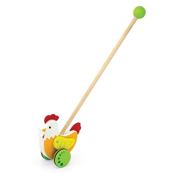 Детска дървена играчка за бутане Петел от Viga toys  

10