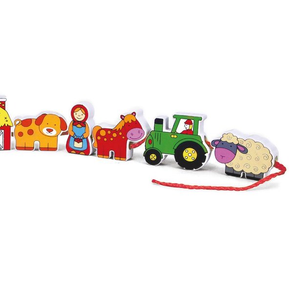 Дървен комплект за нанизване с фермерски мотиви, Viga Toys

14.