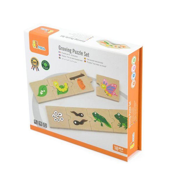 Детски дървен пъзел за развитие и еволюция, Viga toys, образователна игра  

9