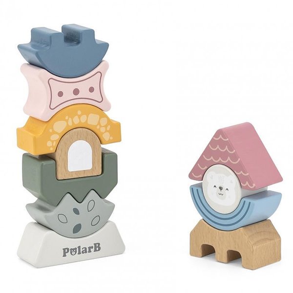 Дървена детска кула за баланс Polar B, играчка за развитие, от Viga toys  

6