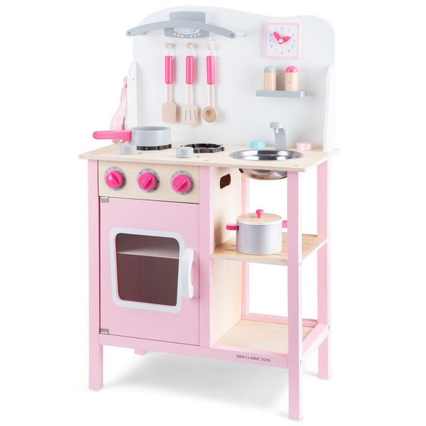 Розова детска дървена кухня Бон Апети от New Classic Toys, категория детски дървени кухни  

8