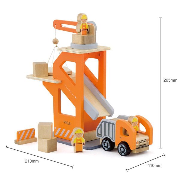Детски дървен кран с камион Viga toys