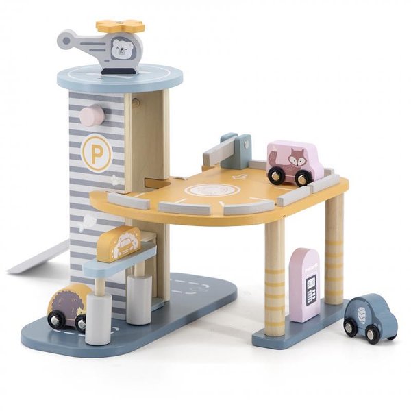 Детски дървен гараж Polar B, играчка Viga Toys, дървен гараж за коли, за деца, играчка за подреждане  

18