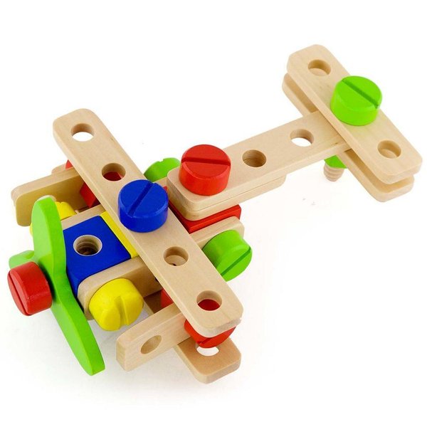 Детски дървен конструктор с гайки и болтове, 68 части, Viga toys  

20
