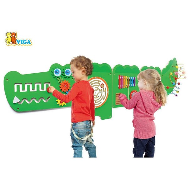 Дървена игра за стена – Крокодил от Viga toys, детска играчка, дървени забавления  

11