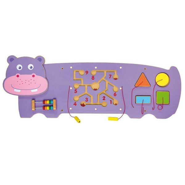 Дървена игра за стена – Хипопотам от Viga toys, детска украса, дървени играчки  

5
