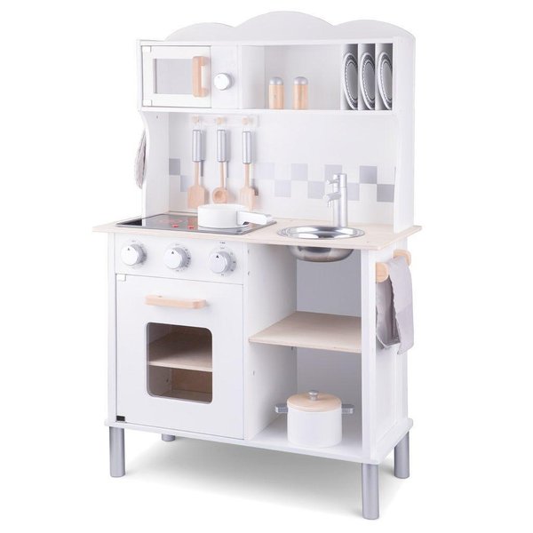 Детска дървена кухня в сиво и бяло от New Classic Toys, категория детски дървени кухни  

2