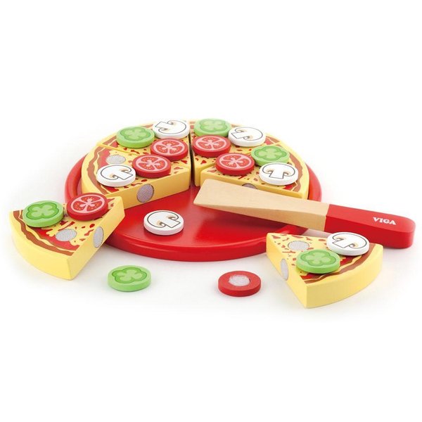 Детска дървена пица за рязане, за игра и забавление, марка Viga Toys  

16