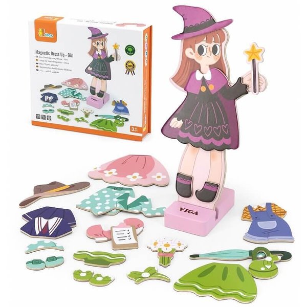 Детска ролева игра "Облечи Момичето" Viga Toys, дървена играчка

12