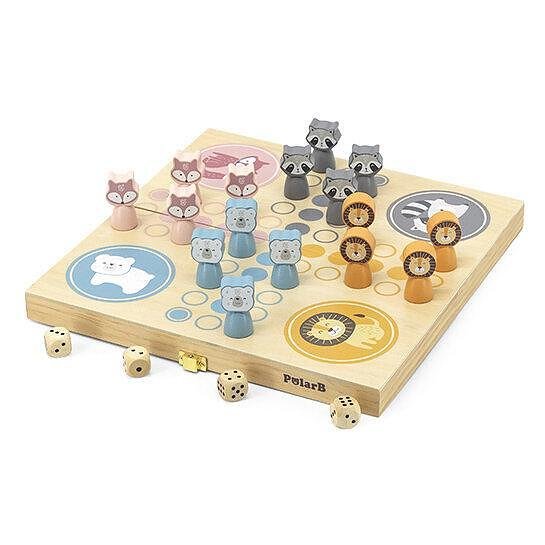 Дървена игра "Не се сърди човече" Polar B, образователна игра за деца, Viga Toys

4