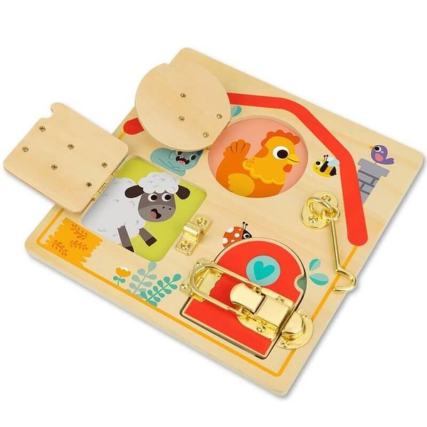 Образователна игра Бизи борд Къща с ключалки Tooky toy, дървена игра за деца

12.