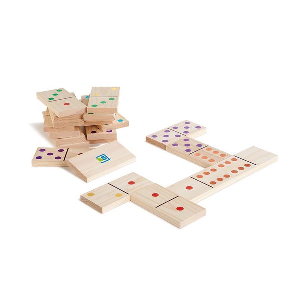 Голямо дървено домино BS Toys, за семейна игра, за развитие на логиката  

6