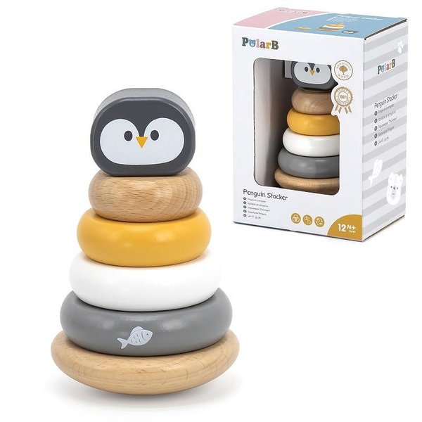 Дървена играчка за нанизване Пингвинче Polar B от Viga Toys, за развитие на фината моторика и координация  

20