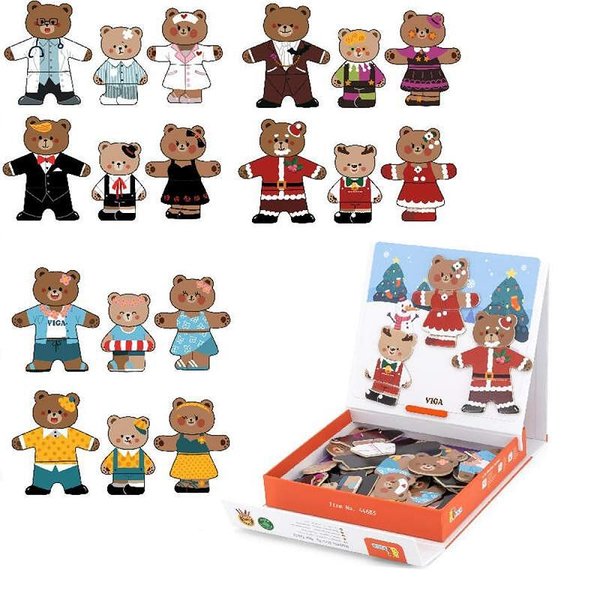 Магнитна образователна игра Семейство мечета от Viga Toys, за развитие на логика и фината моторика, подходяща за деца  

3