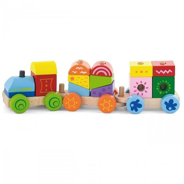 Дървено детско влакче и конструктор от Viga toys