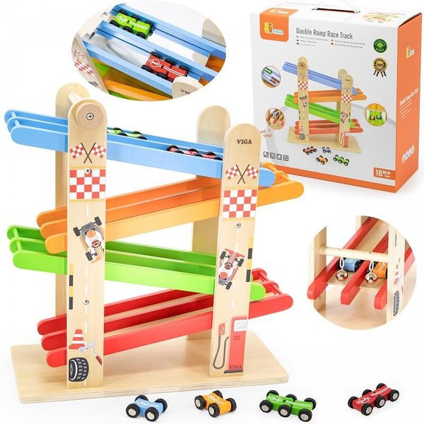 Детска дървена състезателна писта с коли Viga Toys, за забавление и развитие, цена 37.27 лв  

3