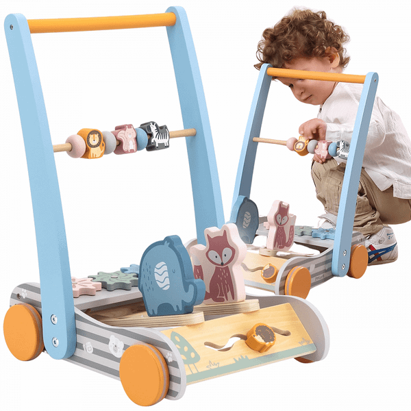 Детска дървена проходилка с животни Polar B, Viga Toys, за прохождане, за развитие, за игра навън и вътре