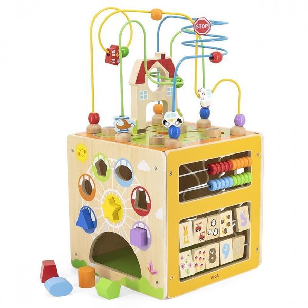 Viga toys голям дидактически куб с активности