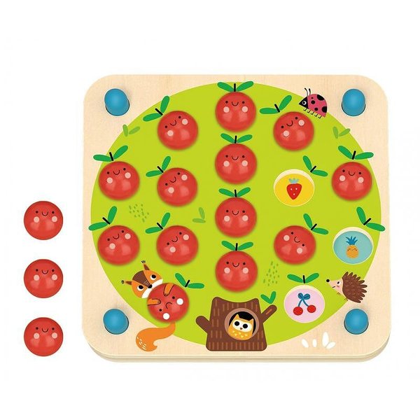 настолна игра за памет с ябълки от Tooky Toy, развива уменията на децата  

10
