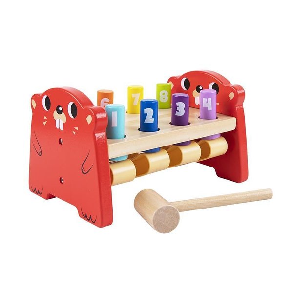 Tooky Toy Дървена игра с чукче - Бобърче