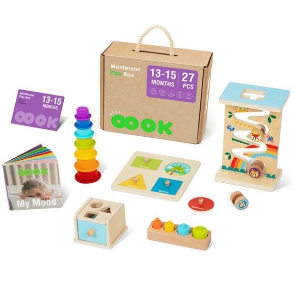Снимка на Монтесори кутия с 6 сензорни играчки за деца 13-15 месеца, ooky Toy, цена 50.57 лв