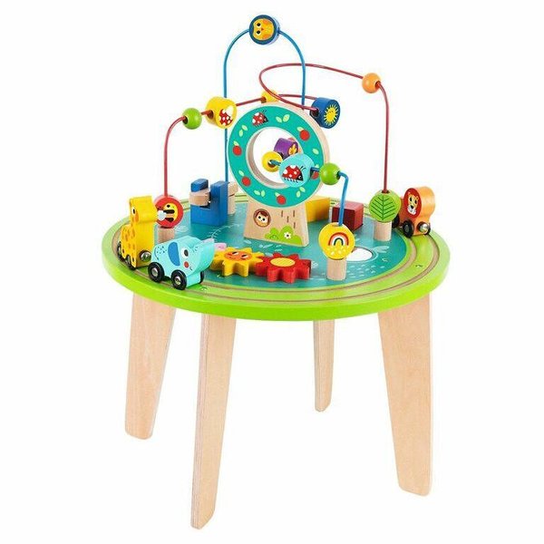 Детска дървена масичка с игри и активности Tooky Toy за малки  

14