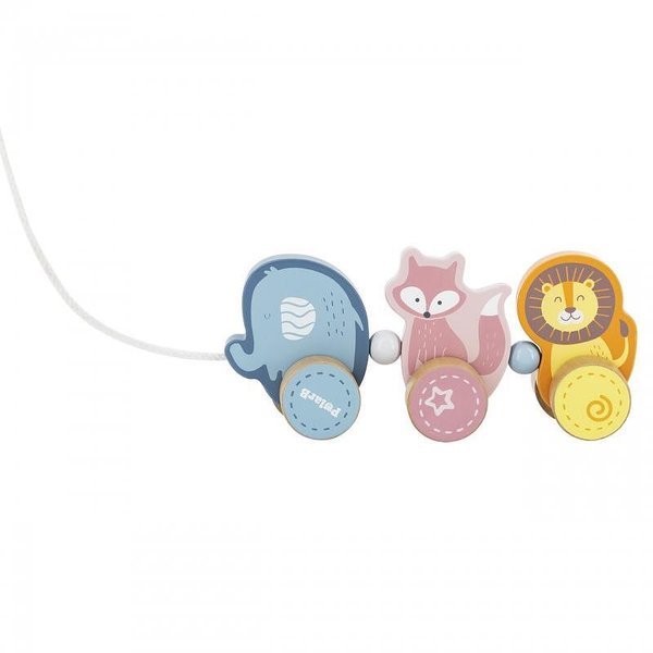 Детска дървена играчка за дърпане Polar B с животни  

18